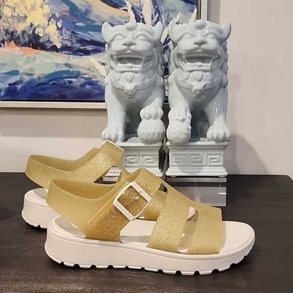 Skechers Gold Lux Glitter'fied Foamies Sandles size 10 - Picture 2 of 10